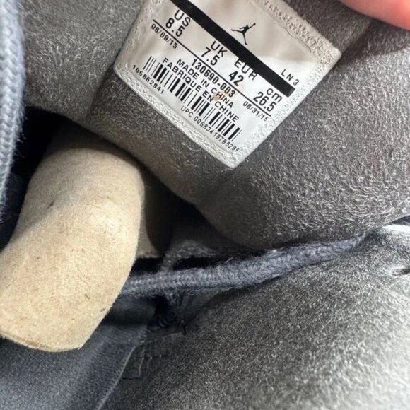 Size 8.5 - PSNY x Air Jordan 12 Retro Grey Jumpman Athletic Shoes 130690-003 - Picture 10 of 13